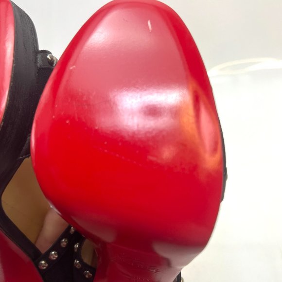 Christian Louboutin Wood Fabric Black Studded Mules  39 - Picture 7 of 8